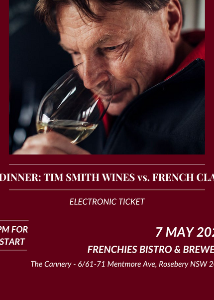 Electronic Ticket - Tim Smith Wine Dinner @ Frenchies Bistro 7/5/2024